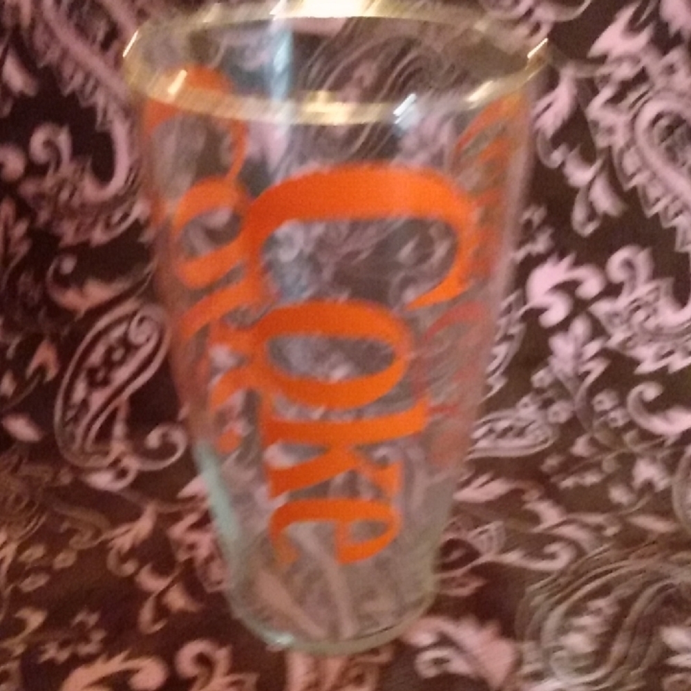 Coca-Cola Glass with Orange Logo - Picture 3 of 4